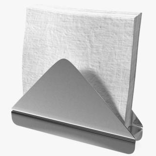 Angled Napkin Holder Brushed Stainless Steel 3D model