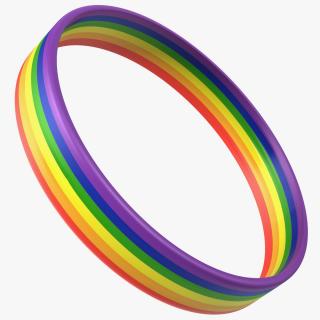 3D Rainbow Rubber Bracelet model