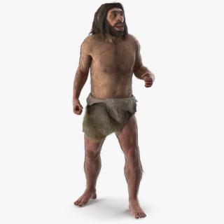 3D model Ancient Neanderthal Fur Rigged