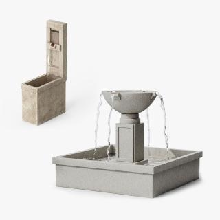 Modern Fountains Collection 3D