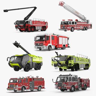 3D Rigged Fire Trucks Collection 6