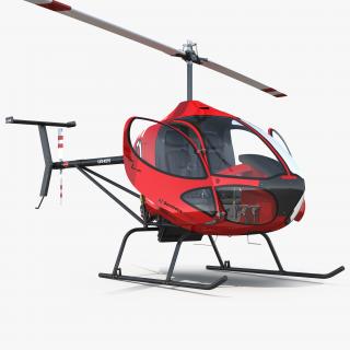 Sport Helicopter Cicare 8 Rigged 3D