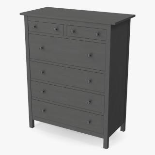 6 Drawer Ikea Chest Dark Gray 3D model