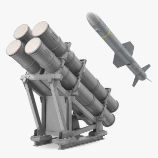 MK 141 Missile Launching System With AGM 84 Harpoon Missile 3D model