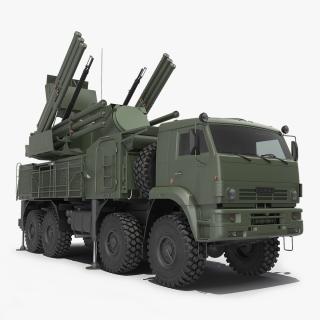 3D Missile System Pantsir S1 SA-22 Greyhound Rigged model