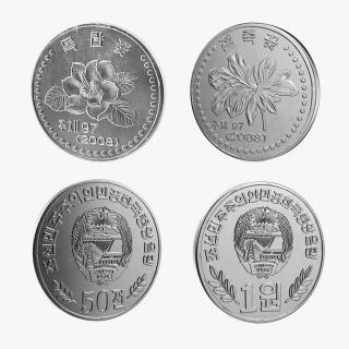 North Korea Chon Coin Collection 2 3D model