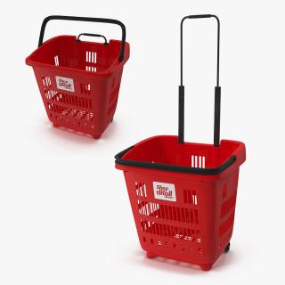 3D Plastic Roll Shopping Basket model