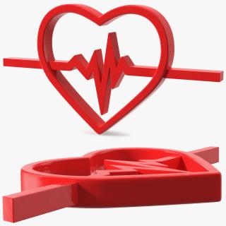 3D model Heartbeat Pulse Logo