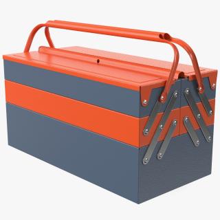 Metal Cantilever Tool Box Orange 3D