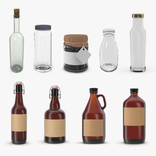 3D Glass Bottles Collection 3