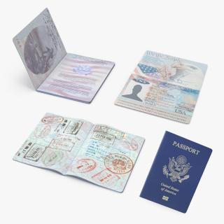 3D USA Passports Collection 2