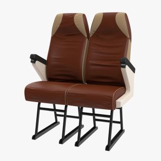 Vintage Bus Passenger Seats 3D