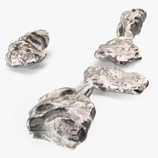 3D Silver Natural Minerals Small Stones