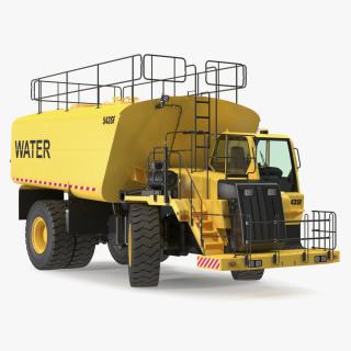 Yellow Construction Water Truck Rigged for Maya 3D