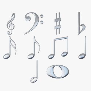 3D model Silver Musical Notes