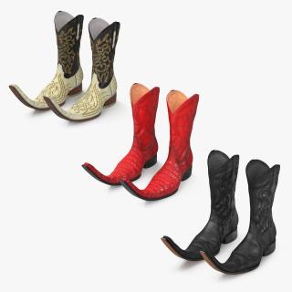 3D model Mexican Guarachero Boots Collection