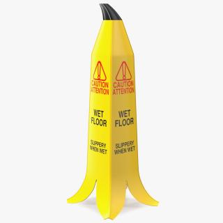 Banana Cone Caution Wet Floor Sign 90cm 3D model