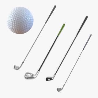 Golf Clubs and Ball Collection 2 3D