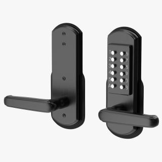 Keypad Door Lock Black 3D