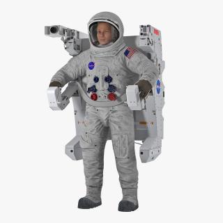 3D model Astronaut in Spacesuit A7L with Manned Maneuvering Unit