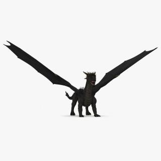 3D Black Mythical Dragon