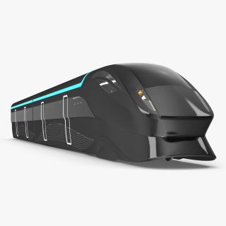 3D Futuristic Passenger Train Grey 2 model