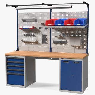 Dikom Multipurpose Workbench with Work Light 3D model