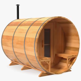 3D Dundalk LeisureCraft Red Cedar Barrel Sauna model