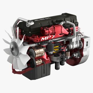 Mack Semi Truck Engine 3D