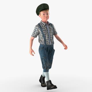 3D model Vintage Child Boy Walking Pose