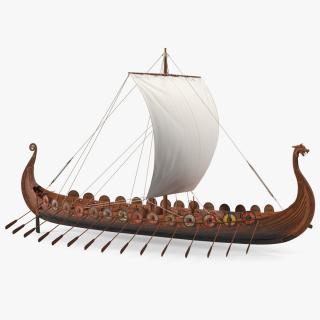 3D Viking Drakkar Rigged