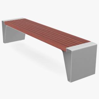 3D Steel Park Bench Radium model