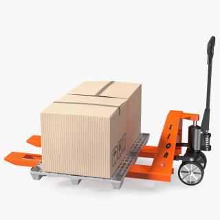 3D Lion Premium Hand Pallet Truck with Boxes Rigged model