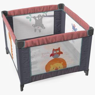 Folding Square Baby Playpen 3D