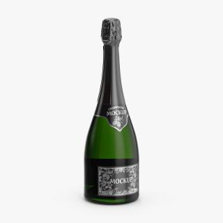 3D Champagne Bottle Mockup(1)