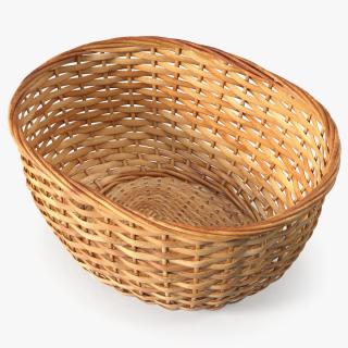 Wicker Basket Made of Straw 3D