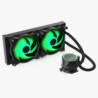 3D model Dual Fan CPU RGB Liquid Cooler