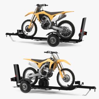 3D Motorcycle Trailer with Motorbike model