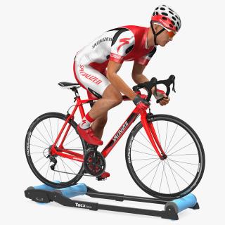 3D Bicyclist Riding Tacx Galaxia Advanced Roller Trainer model