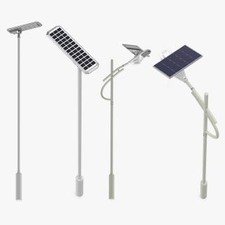 3D Solar Street Lights with Battery Collection model