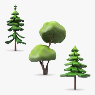 Cartoon Trees Collection 3D model