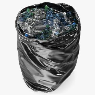 3D Trash Bag Full of Plastic Bottles model