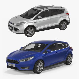 3D model Ford Kuga and Ford Focus Collection