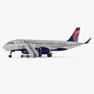 3D Airbus Delta with Passenger Steps model