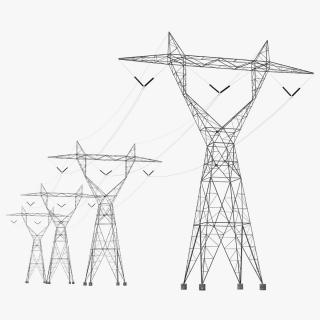 3D 500kV LST Transmission Line Supports