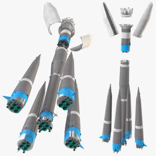 3D Orbital Launch Vehicle Main Parts model