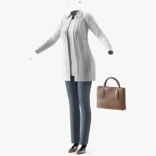 Women Casual Outfit with Handbag 3D