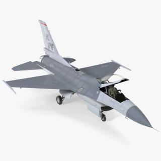 3D model Fighter F 16 Fighting Falcon US Air Force With a Pilot Rigged for Cinema 4D