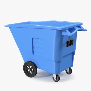 3D model Wheeled Plastic Blue Trash Can