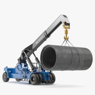 Mobile Reachstacker Nielsen NCN 180TH Lifting Concrete Pipe 3D model